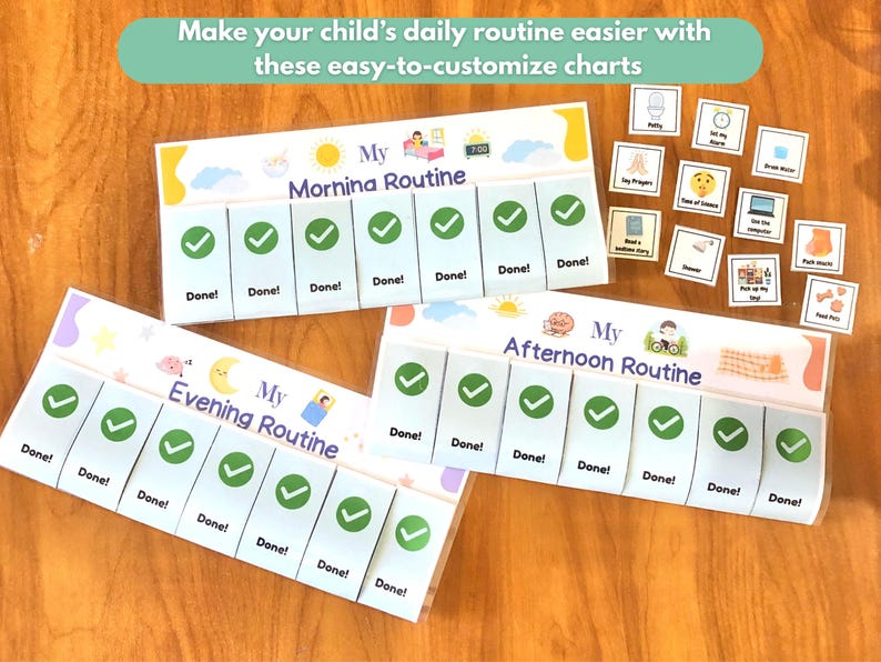 Kids Visual Routine Chart, Routine Chart for Kids, Kids Chore Chart ...