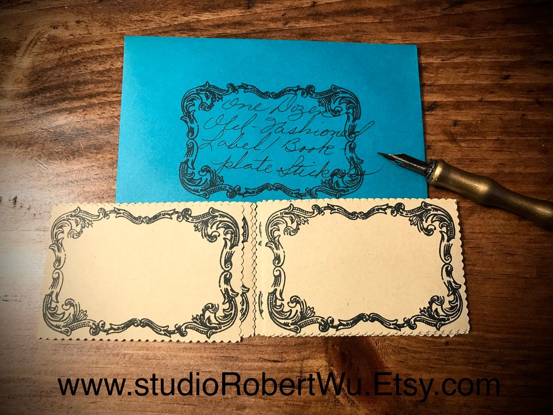 Vintage Antique Style Old-fashioned Labels/bookplates Brown Kraft ...