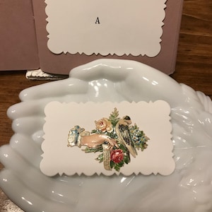 Een dozijn Victoriaanse stijl handgesneden blanco kaarten - geschulpte rechthoek voor letterpress afdrukken of kalligrafie