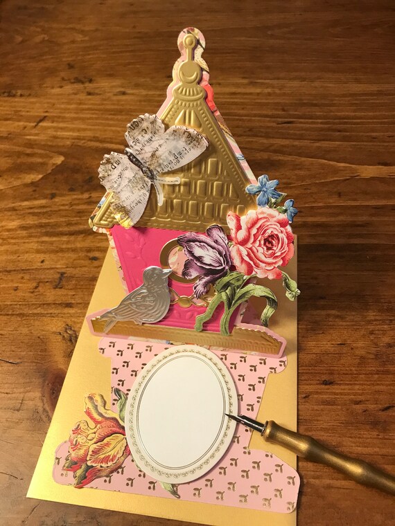 Beautiful Birdhouse Easel Greeting Card Etsy