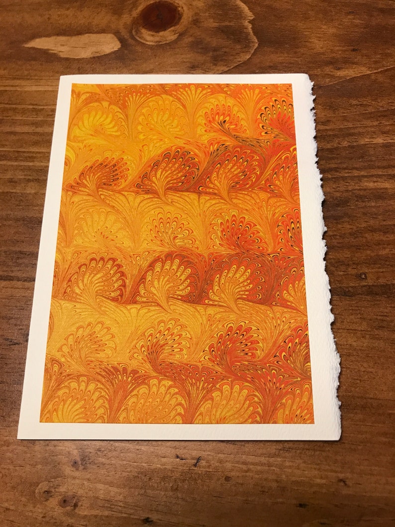 Hand Marbled paper Cards 5 x 7 image 2