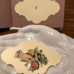 Een dozijn Victoriaanse stijl handgesneden blanco kaarten - Fancy Oval voor letterpress afdrukken of kalligrafie