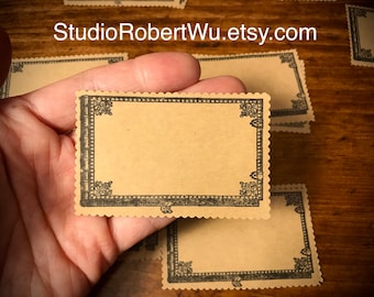 A Dozen Old-fashioned Book Frame Label Stickers