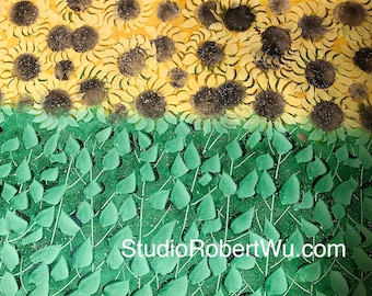 Sunflower field paste paper by Robert Wu