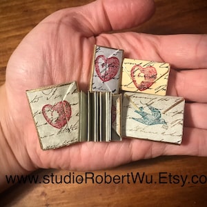 Love Note Tokens - Cartas de escrita desdobráveis em miniatura de origami ou mini livros
