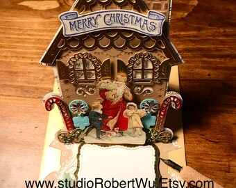 Antique Victorian inspired Christmas Cards - Gingerbread House
