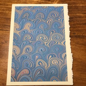 Hand Marbled paper Cards 5 x 7 image 5