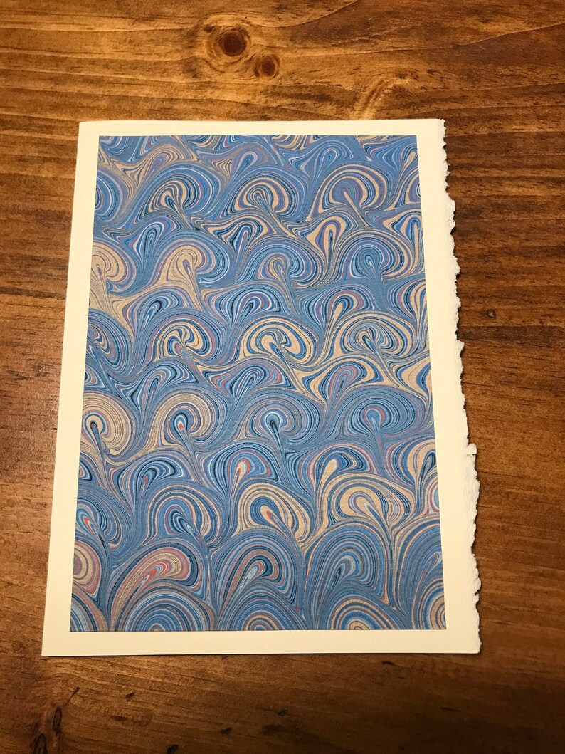 Hand Marbled paper Cards 5 x 7 image 5