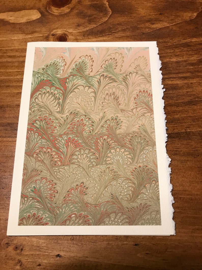 Hand Marbled paper Cards 5 x 7 image 3