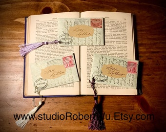 Antique-inspired “Love Letter” Parchment Paper Bookmarks