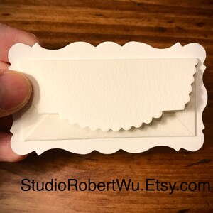 A box of 12 Victorian style Lettra Business Cards / Mini Envelopes for Letterpres Printing