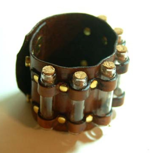 Grunge Steampunk Leather Apothecary Bandolier