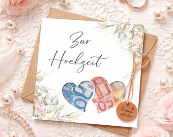 Wedding money gift packaging with envelopes, wedding card money gift, original wedding gift money, personalized gifts