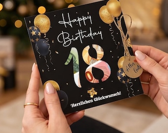 Gift card for 18th birthday, money gift, birthday card, family, friends, colleagues, employees, gift idea