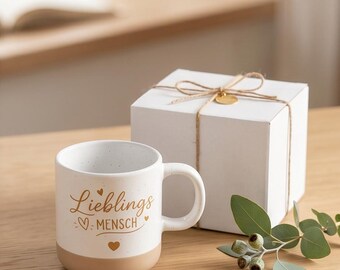 Favorite Person Gift: Ceramic Mug in Boho Style for Partner, Best Friend & Parents, Birthday, Valentine's Day, Anniversary