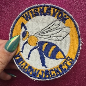 Yellowjackets inspired embroidered symbol patch | yellow and navy | horror goth alternative gift | rune emblem wilderness antler queen