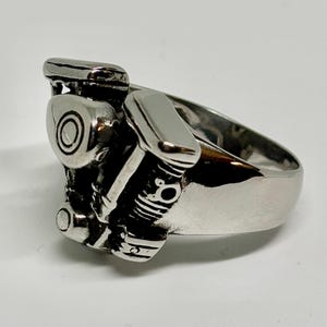 Fahrrad Motor Edelstahl Ring Mechanischer Zahnrad Ring | Biker, Steampunk Goth & Heavy Metal Schmuck | Herren Ring