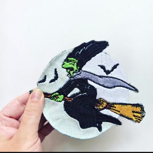Witchy Marge embroidered patch | sparkle moon Halloween witch goth Simpsons | iron on gift fan custom