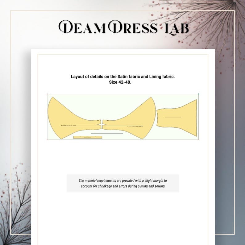 Mermaid Wedding Skirt Pattern: Satin, Advanced Sewing. DDL-25-007-170 (Sizes 34-40, Digital PDF A4/A0/36" roll plotter) image 8