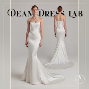 Mermaid Wedding Skirt Pattern: Satin, Advanced Sewing. DDL-25-007-170 (Sizes 34-40, Digital PDF A4/A0/36" roll plotter) image 2