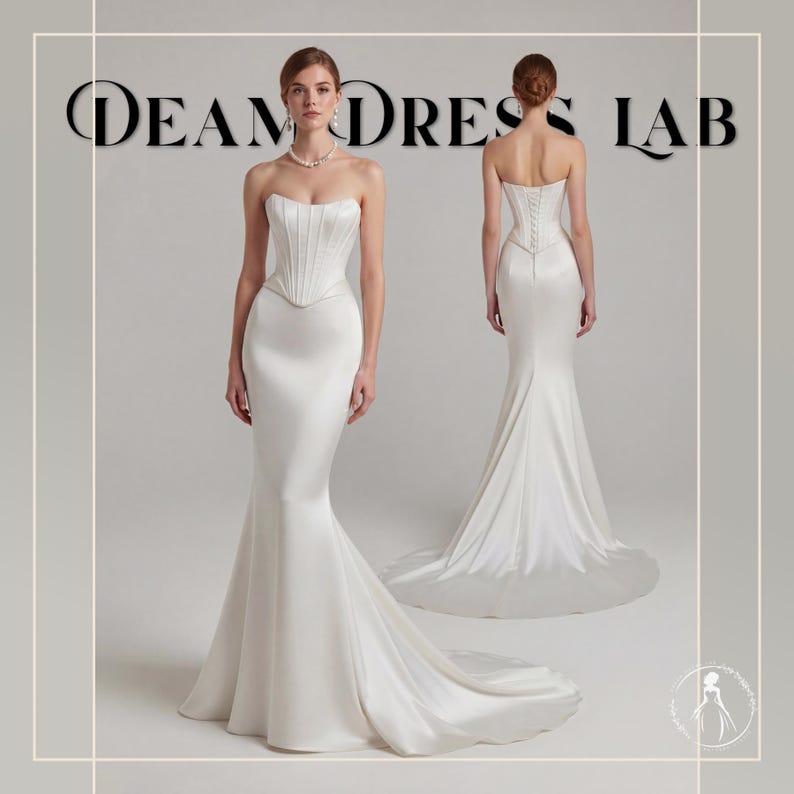 Mermaid Wedding Skirt Pattern: Satin, Advanced Sewing. DDL-25-007-170 (Sizes 34-40, Digital PDF A4/A0/36" roll plotter) image 2