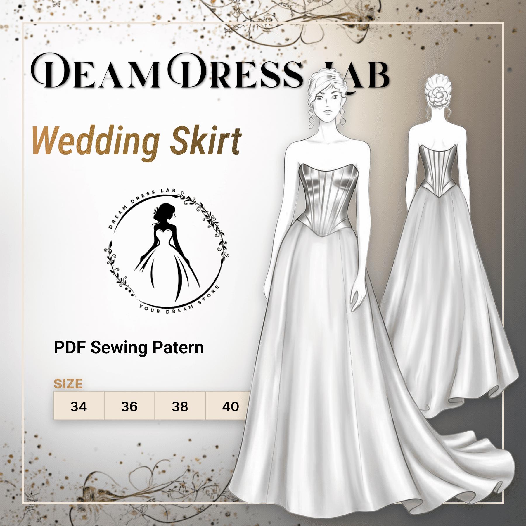 Wedding Skirt Sewing Pattern: Advanced. Satin/mikado. A-line Train. Ddl ...
