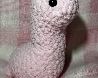 Ręcznie robiona na szydełku pluszowa zabawka dinozaur – różowy pluszowy dinozaur amigurumi