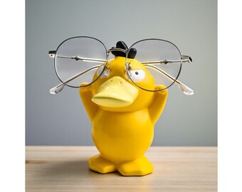 Portaocchiali a forma di anatra, supporto per occhiali, ornamento decorativo da tavolo, accessorio da scrivania per ufficio e casa
