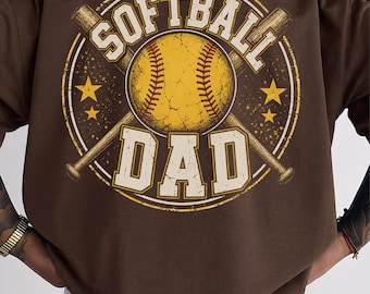 Softball Dad PNG | Retro Sports Dad Design | Funny Game Day Father’s Day Shirt Graphic | Digital Download