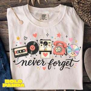 Never Forget T-Shirt | Floppy Disk Retro Geek Shirt | Funny 90s Throwback Novelty T Shirts for Tech Nostalgia Geek Gifts PNG
