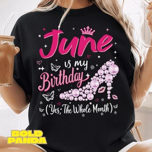 Juni födelsedag drottning PNG | Månadsfirande skjortdesign (digital nedladdning