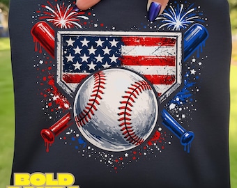 4th of July Baseball Drip Ice Cream | American Flag Patriotic Design | Digital Download