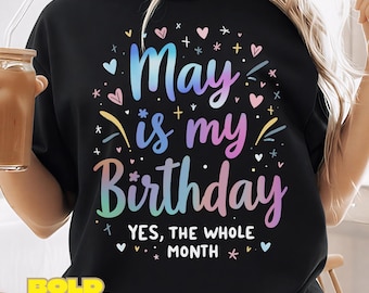 May Birthday Month PNG | Tie Dye Shirt Sublimation Design (Digital Download)