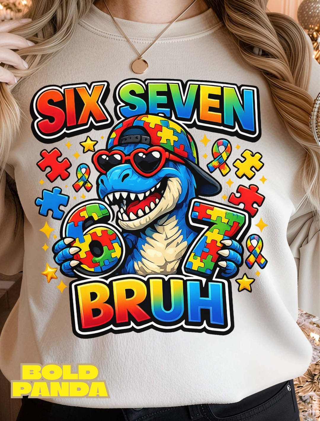 Six Seven Bruh PNG 67 Autism Awareness Dinosaur Boys Kids Design ...