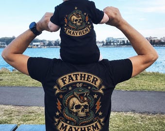 Father Of Mayhem PNG | Cool Dad Shirt Design | Matching Dad Kids | Edgy Dad Gift | Father Son Daughter | Expectant Dad PNG