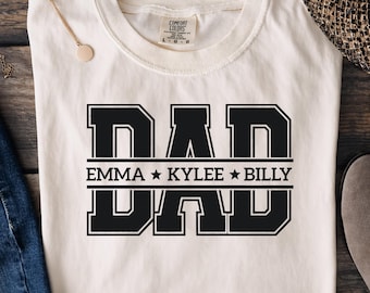 Custom Dad Name PNG Editable | Personalized Dad Shirt Design | Kids Names Dad Gift | Fathers Day PNG | New Dad Gift | Daddy PNG