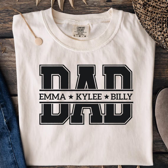 Custom Dad Name PNG Editable | Personalized Dad Shirt Design | Kids Names Dad Gift | Fathers Day PNG | New Dad Gift | Daddy PNG