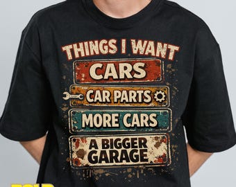 Funny Mechanic PNG | Things I Want Car Parts Design | Garage Mechanic Humor Graphic | Car Lover Shirt Sublimation | Digital Download