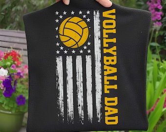 Volleyball Dad USA Flag PNG | Patriotic Sports Dad Design | Game Day Father’s Day Shirt Graphic | Digital Download