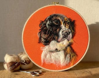 Custom Pet Portrait From Photo, Needle Felted Dog Art, Realistic Cat Memorial Gift