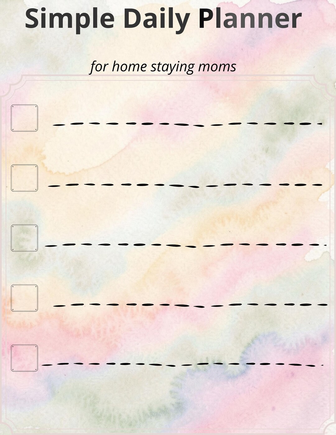 Simple Daily Planner Printable | Minimal Task Tracker PDF | Instant ...