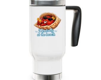 Mentally on the beach Hermit crab travel mug | Stainless Steel Travel Mug