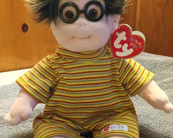 Ty Beanie Babies Kids Specs Boy with Tag, Clothes & Glasses DOB 09/25/1991