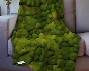 Manta de terciopelo verde musgo, manta de musgo, manta cottagecore, decoración cottagecore, manta forestcore, manta de sofá: regalo único