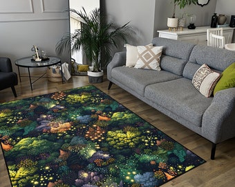 Fairy Forest Area Rugs-forestcore Decor-Fairycore-Cottagecore Rug-Childrens Bedroom Rug-Colorful Area Rug-Unique Gift for Her-Bedroom Gift