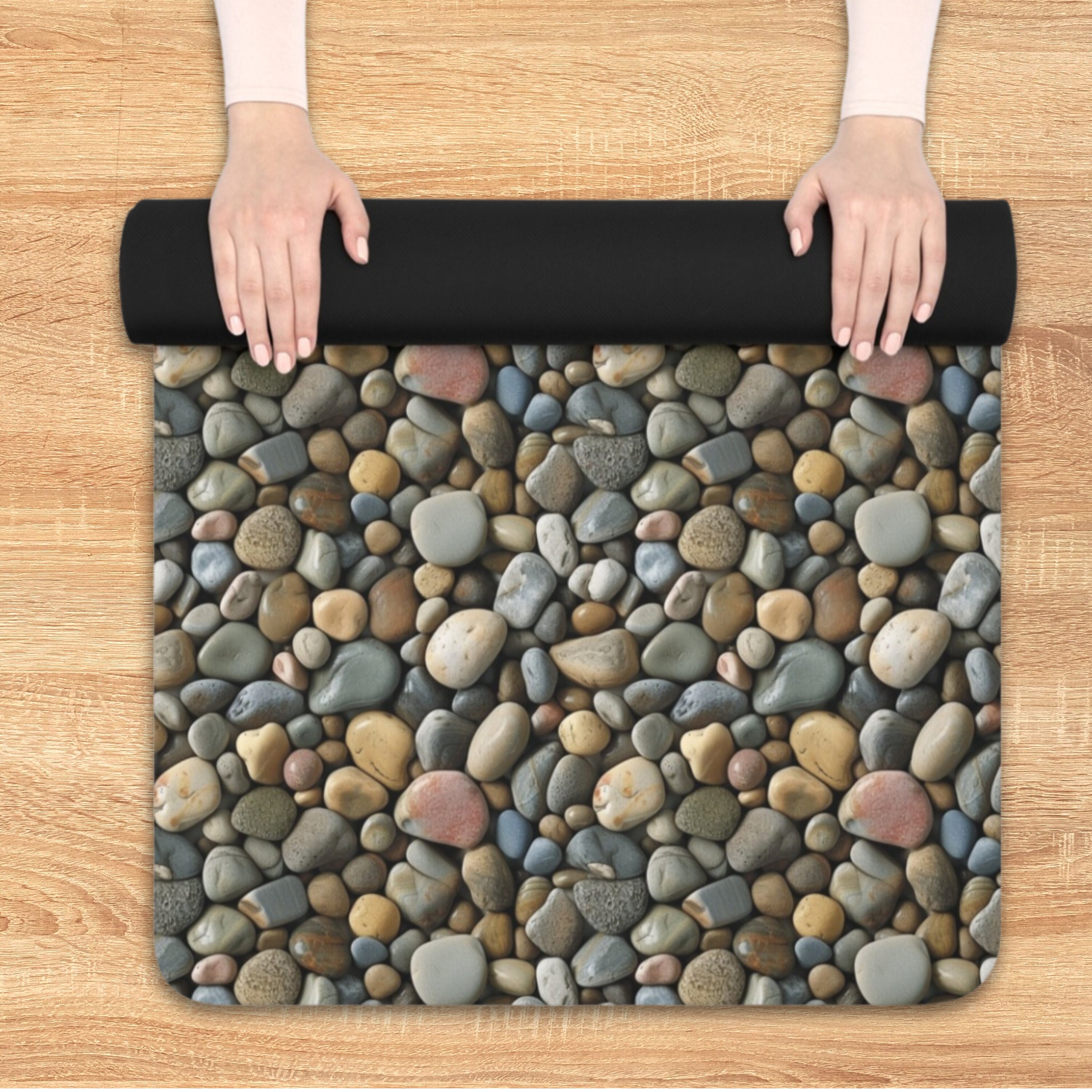Ribber Rocks River Rocks Rubber Yoga Mat, Natural Mat, Nature Decor, Forestcore ...