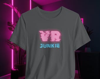 VR Junkie T Shirt, VR Gift, Gift for Him, Husband Gift, Virtual Reality Shirt, Gamer Shirt, VR Black Tee, Gamer Girlfriend Gift, Wife Gift