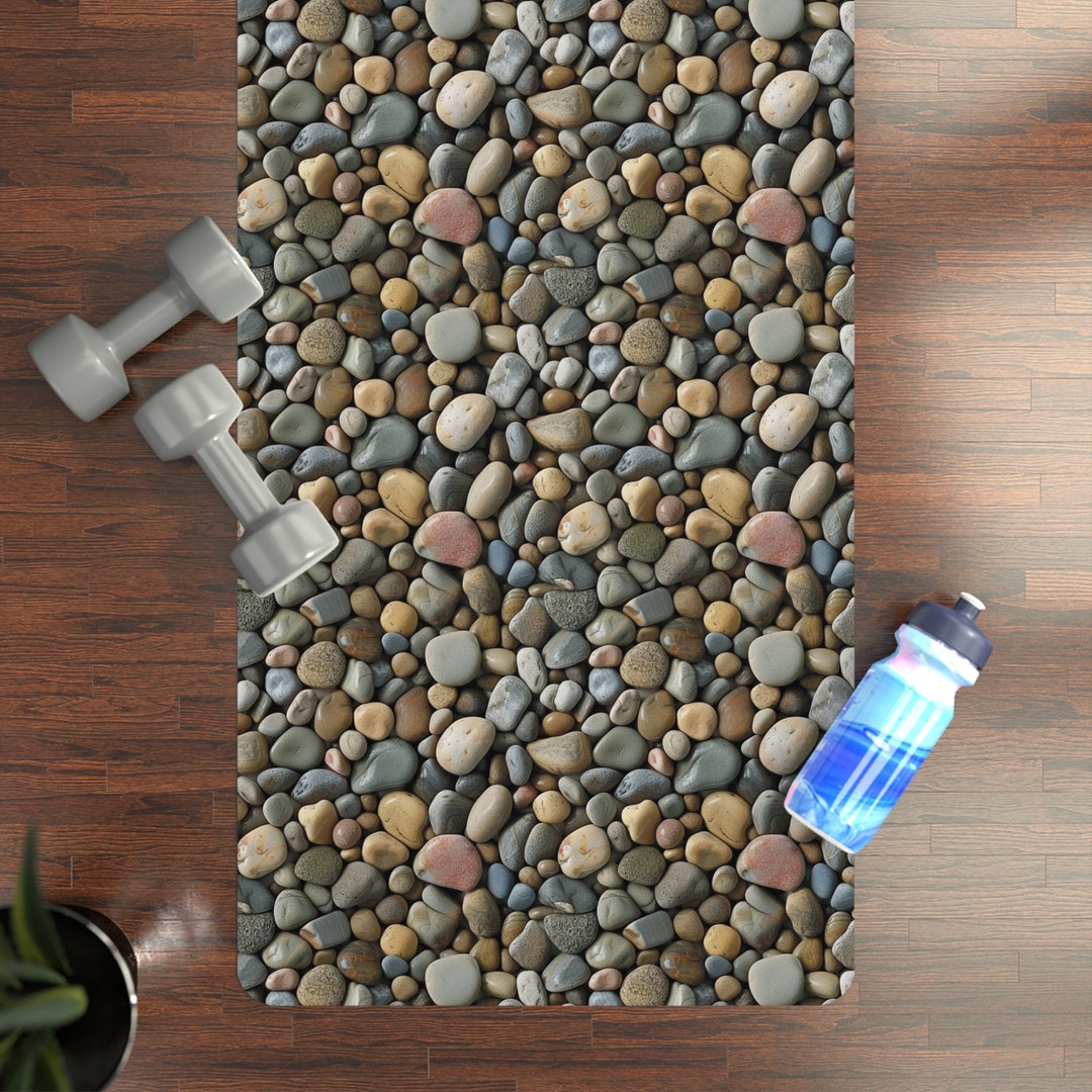 Standing Mat With Rocks River Rocks Rubber Yoga Mat, Natural Mat, Nature Decor, Forestcore ...