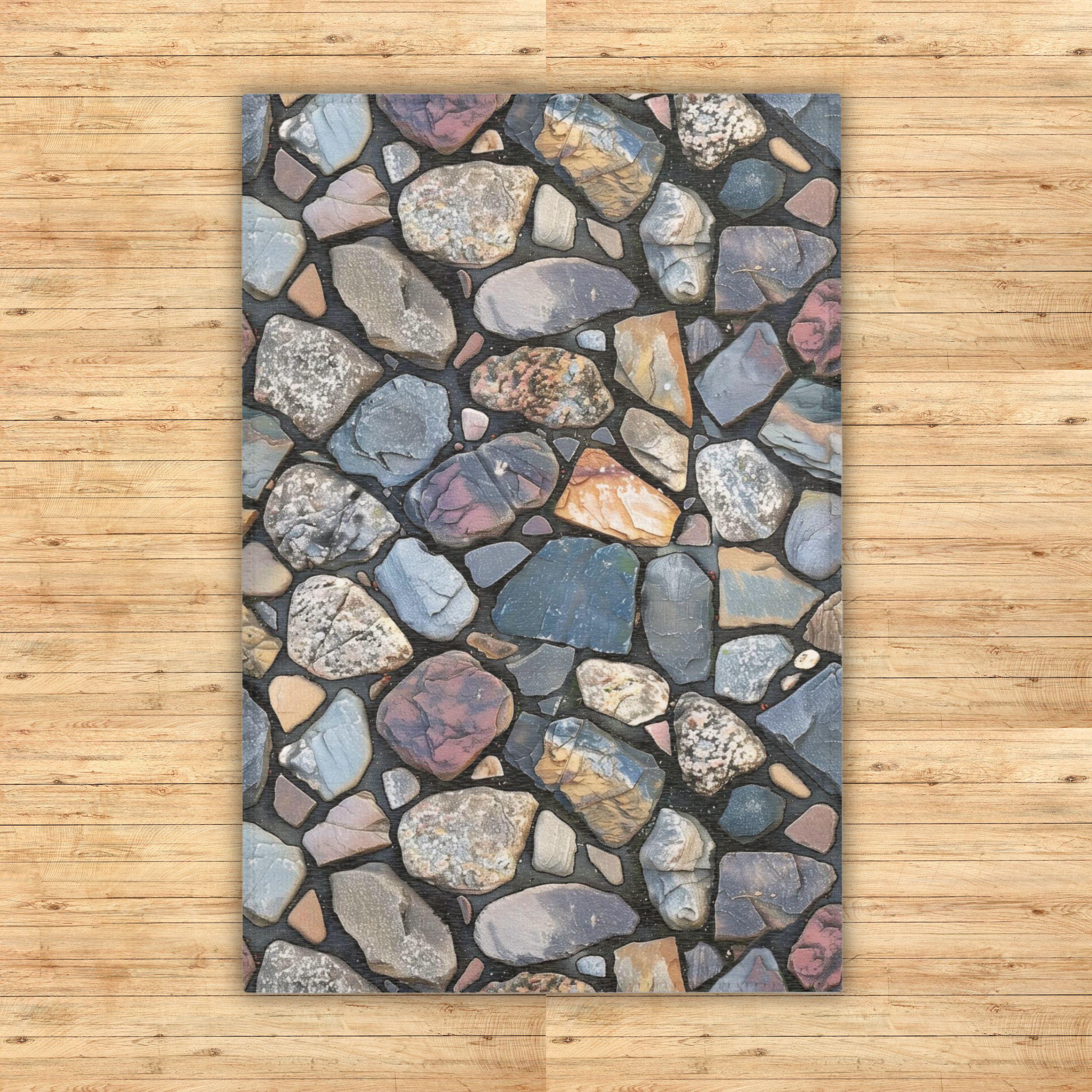 Colorful Cobblestone Area Rug, Home Decor Accent Rug, Boho Style Floor ...