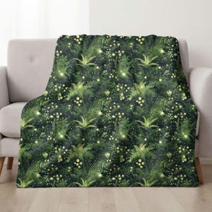 Moss and Ferns Sherpa Fleece Blanket, Moss Blanket, Cottagecore Blanket, Cottagecore Decor, Forestcore Decor, Sofa Blanket, Mossy Blanket